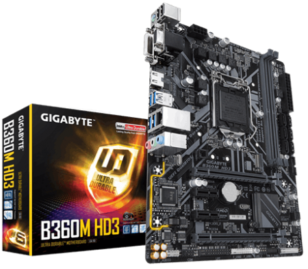 1151 GIGABYTE B360M HD3 rev.1.0