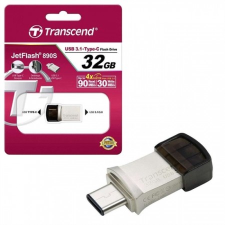 Transcend USB 32 GB JetFlash 890S, USB3.1, Silver (TS32GJF890S)