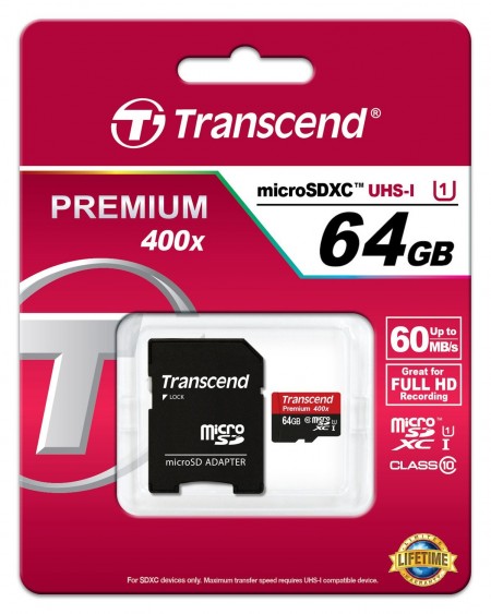 Transcend (TS64GUSD300S) 64GB Class 10 Micro SD U1
