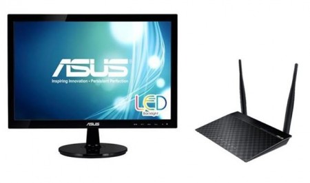 ASUS (VS197DE) 18.5 HD + ASUS Router Wireless RT-N12E