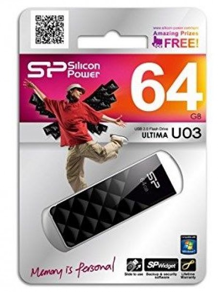 SiliconPower (SP064GBUF2U03V1K) 64GB USB 2.0 Black