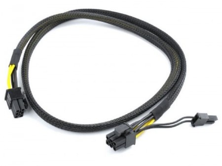Gembird CC-PSU-86 PCI-Express 6-pin male to 6+2 pin male power cable, 0.8 m, mesh jacket