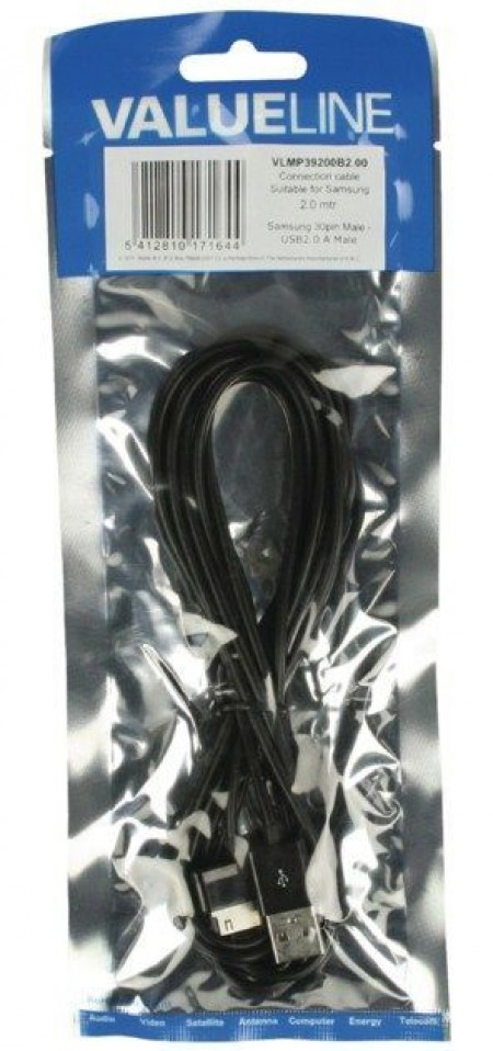 Valueline VLMP39200B2.00 USB 2.0 A - Samsung Tab 30pin data cable 2.00 m black