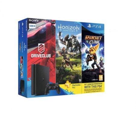 Konzola Sony PS4 500GB + 3 igre + PS + 90 dana