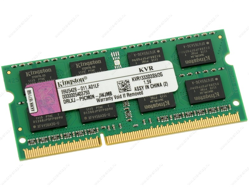 KINGSTON SODIMM DDR3 2GB 1333MHz KVR13S9S6/2