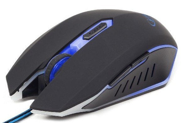 GEMBIRD MUSG-001-B Gaming optical mouse, illuminated blue, Dimensions 130 x 72 x 41 mm, 400-2400 Dpi, black