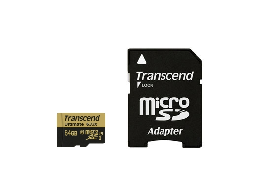 Transcend Micro SD 64 GB, Class 10 + SD adapter (TS64GUSDU3)