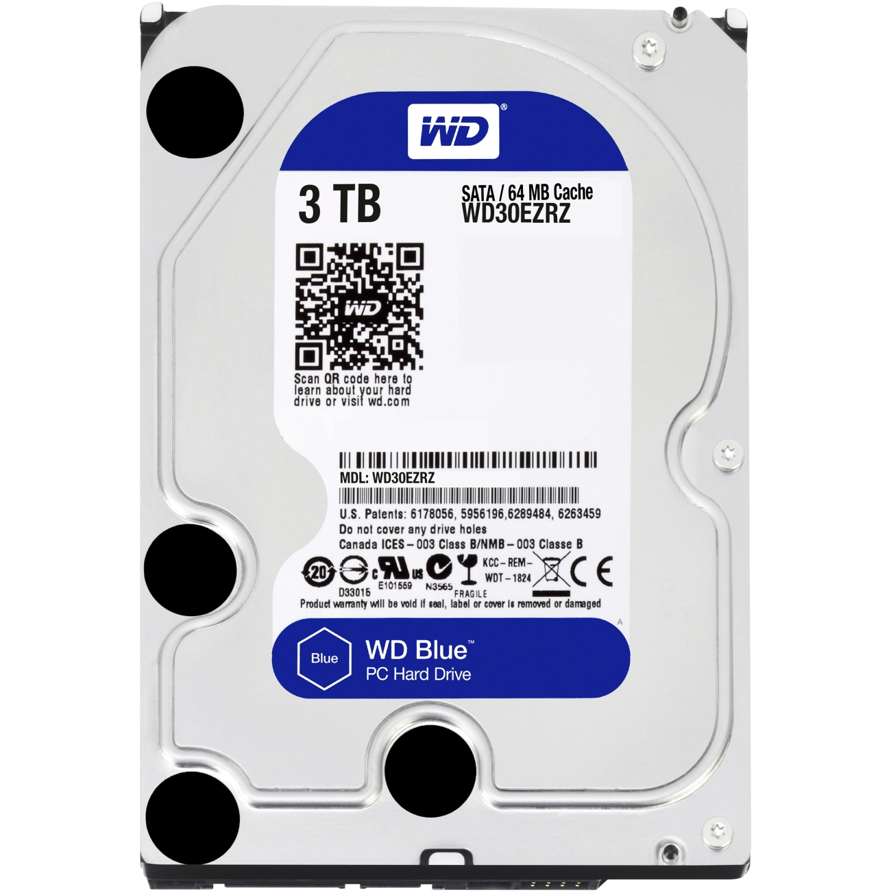 WD Blue 30EZRZ, 3000 GB, SATA3, 64 MB, 3,5, 5.400 rpm