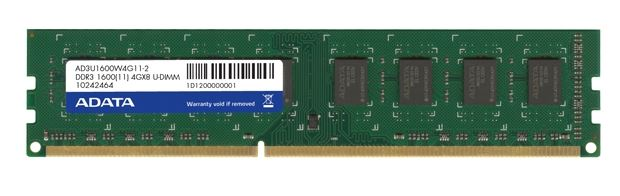 AData DIMM DDR3 4GB 1600MHz AD3U1600W4G11-B bulk