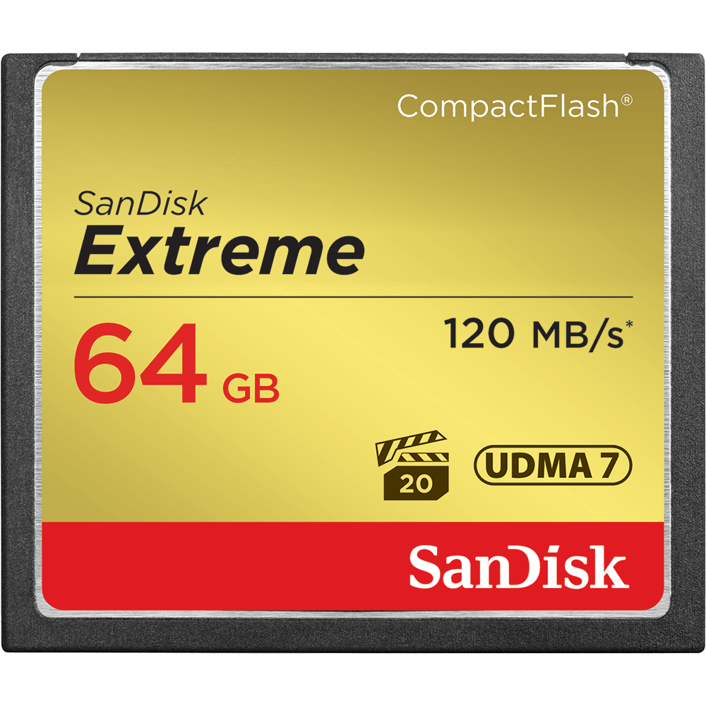 SanDisk CF 64GB Extreme 120 MBs, 85MBs write 
