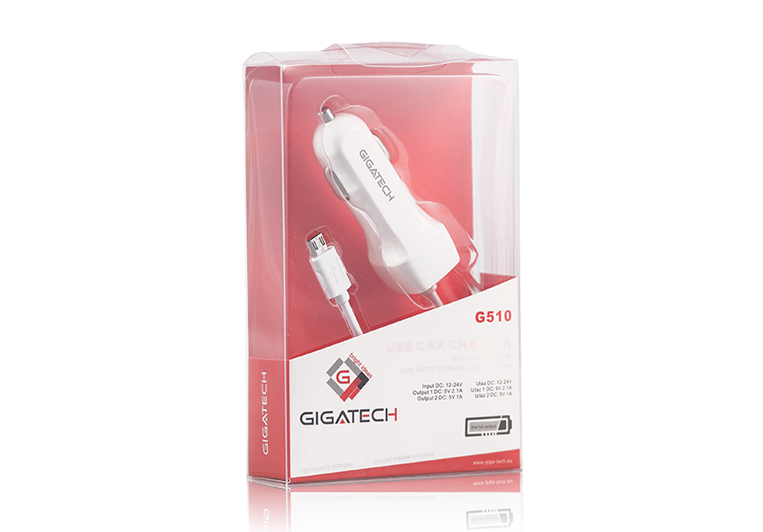 GIGATECH G510 AUTO PUNJAC USBx2 3.1A SA KABLOM