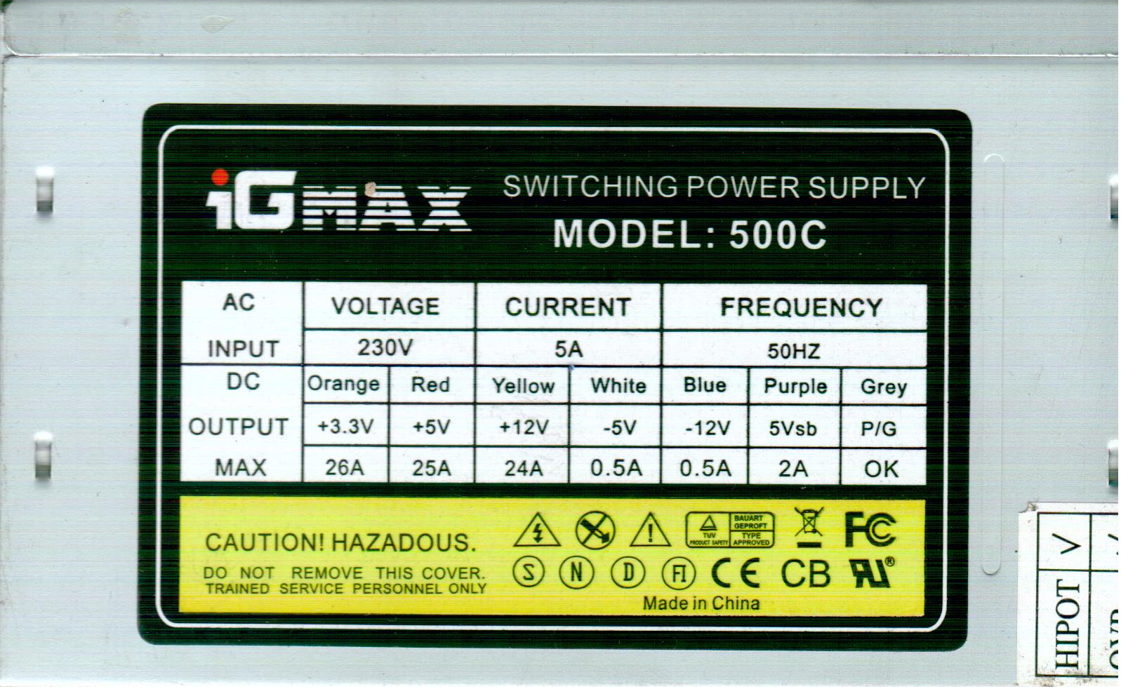 IG-MAX 500C 500W napajanje 