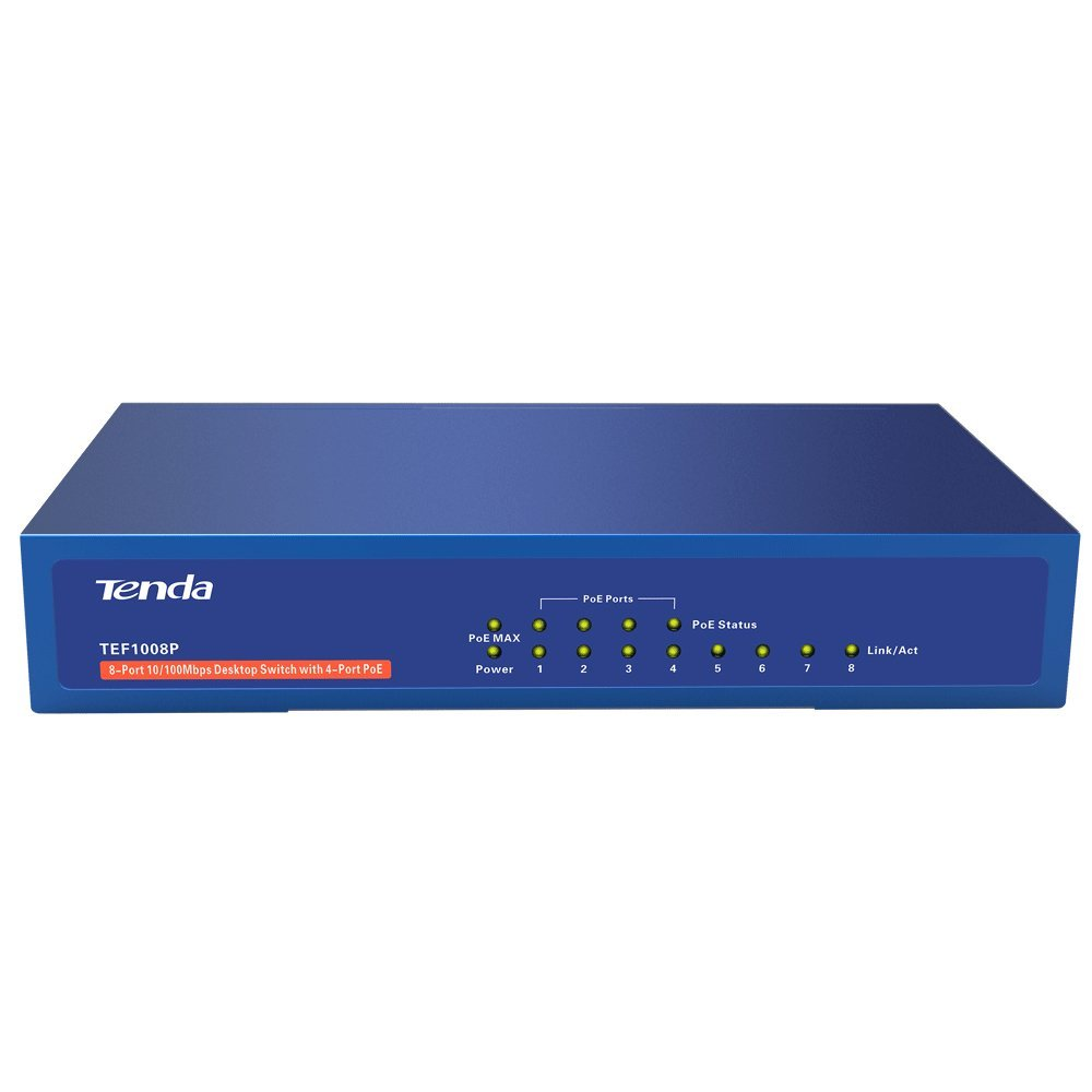 TENDA POE SWITCH TEF1008P (4POE+4LAN 10100MBPS) 802.3af