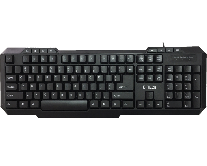 ETECH ePro-50 Gaming USB US crna tastatura