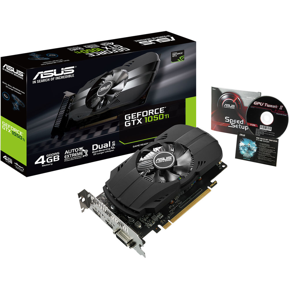 Asus nVidia GTX 1050Ti 4GB 128bit  PH-GTX1050TI-4G